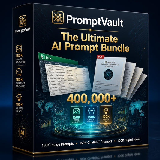 PromptVault 150k AI image prompts and ChatGPT prompts bundle